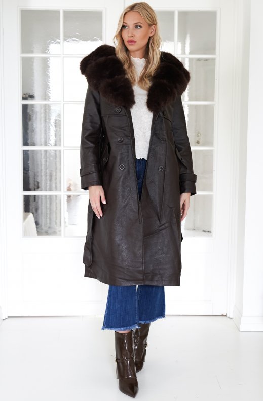 Mixed Brands - Trench with faux fur 2184 - Brown