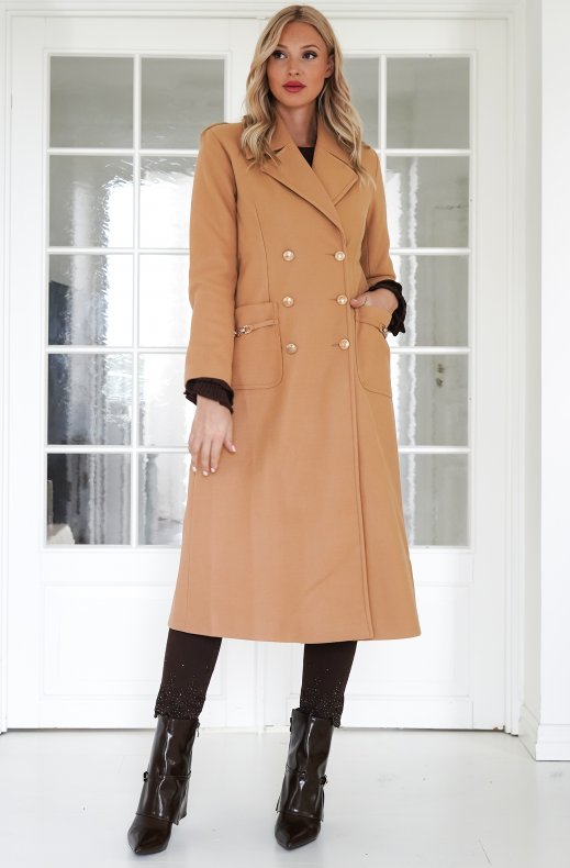 Mixed Brands - Elegant long coat 7660 - Camel
