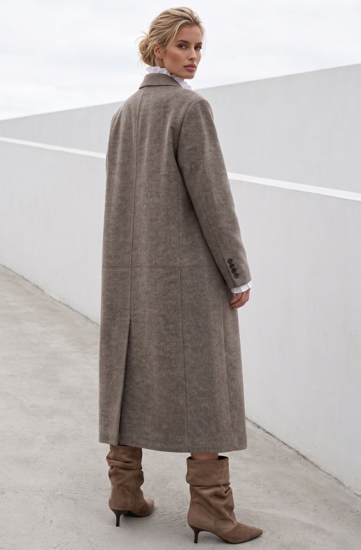Mixed Brands - Handmade Long Wool Coat M26142 - Taupe
