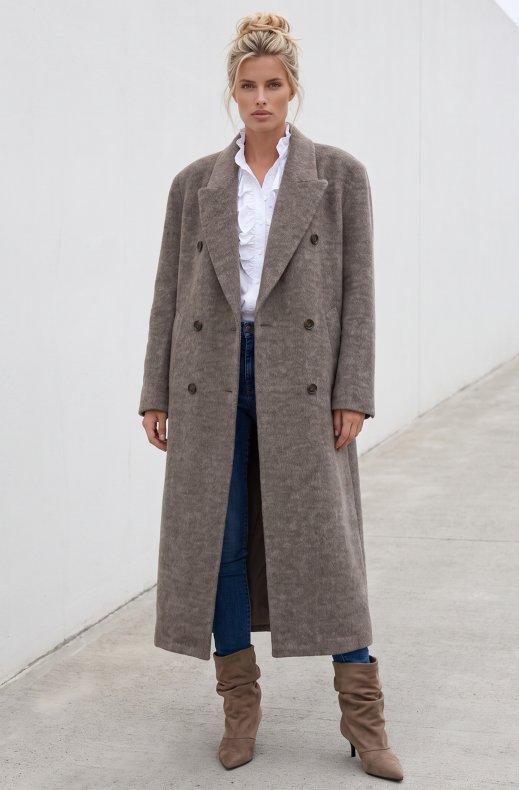 Mixed Brands - Handmade Long Wool Coat M26142 - Taupe
