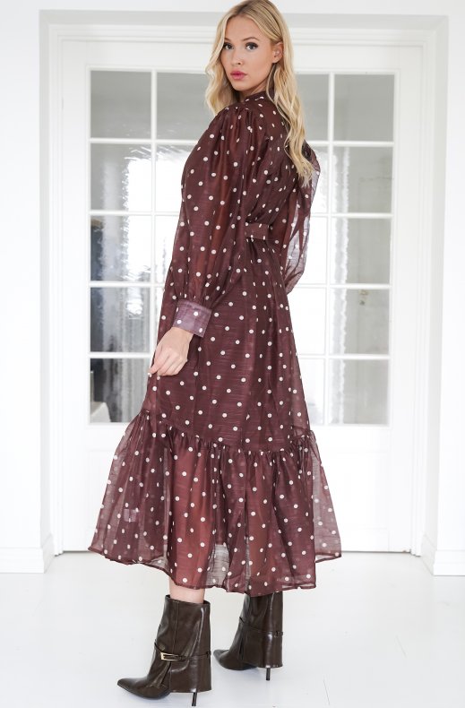 Mixed Brands - Dotted Dress 11558 - Choco