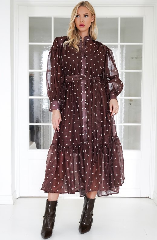 Mixed Brands - Dotted Dress 11558 - Choco