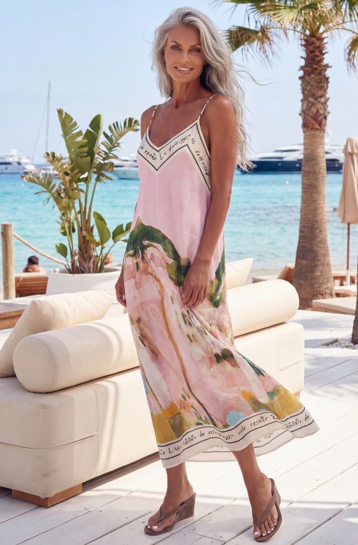 Mixed Brands - Printed Viscose Dress 010-317 - Pink