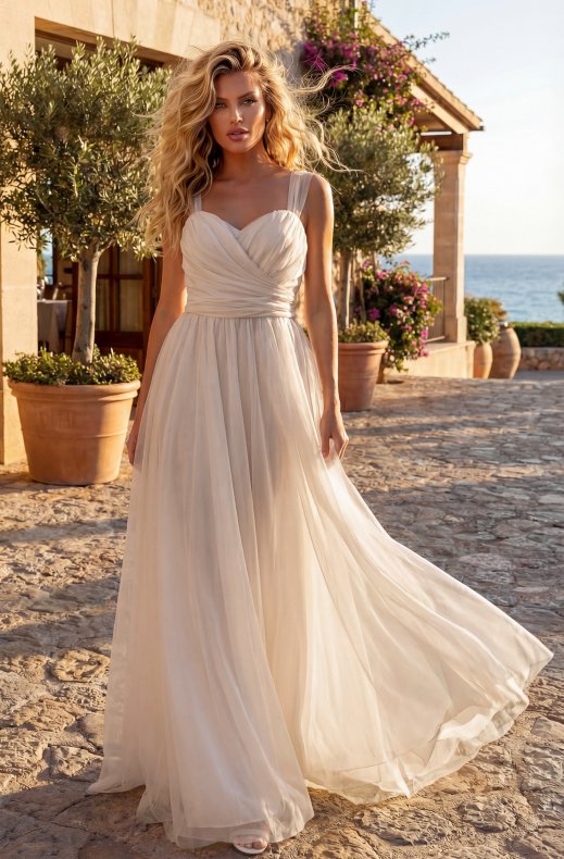 Mixed Brands - Maxi Dress Tulle 2403091 - Beige