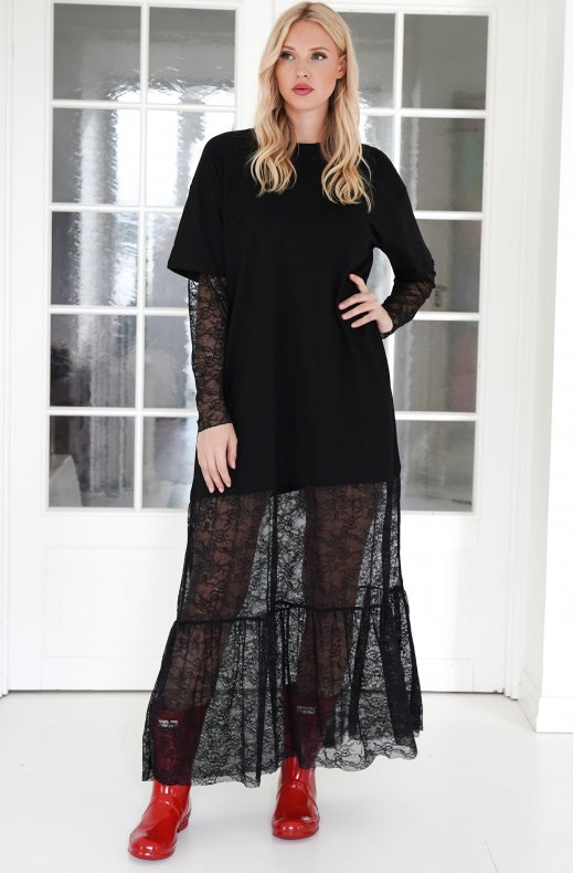 Mixed Brands - Oversized t-shirt dress 2670P - Black