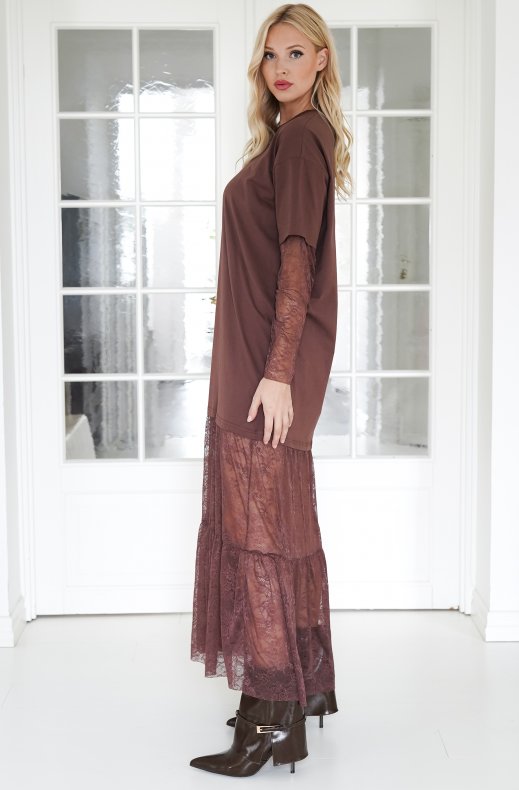 Mixed Brands - Oversized t-shirt dress 2670P - Brown