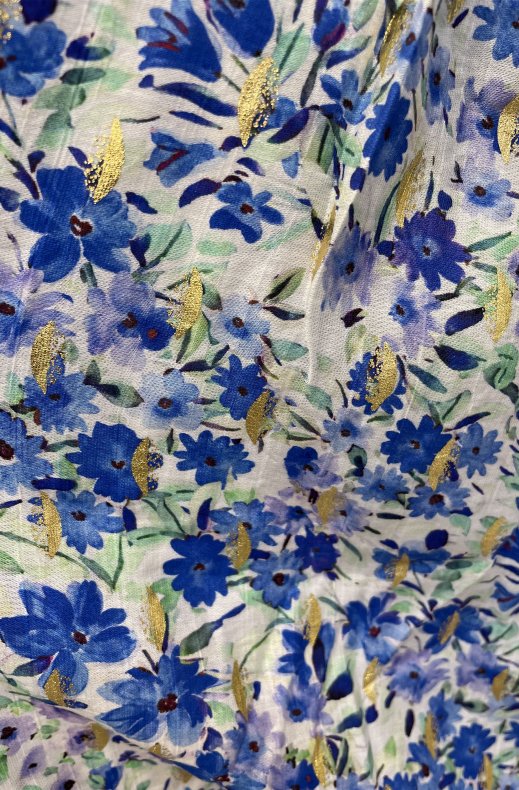 Mixed Brands - Floral Print Maxi Dress 3819-52 - Blue