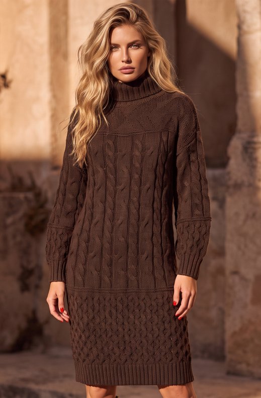Mixed Brands - Knitted Dress A20123 - Brown