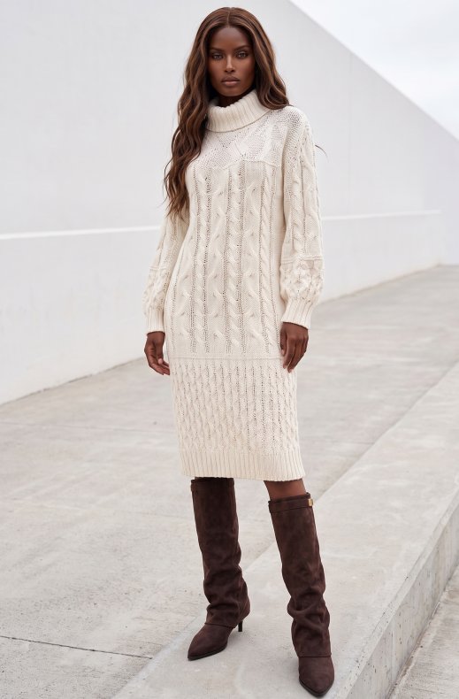 Mixed Brands - Knitted Dress A20123 - Beige
