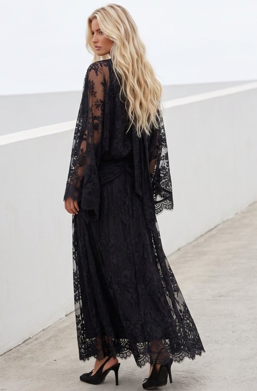 Mixed Brands - Long lace dress A2089 - Black