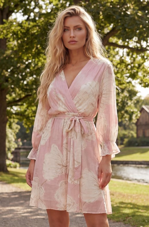 Mixed Brands - Wrap Dress 3250 - Pink