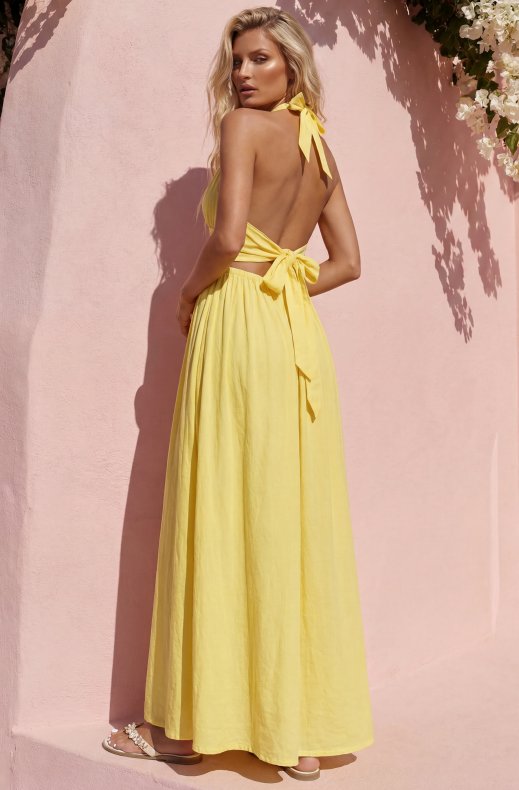 Mixed Brands - Halterneck Dress CH273 - Yellow
