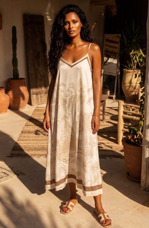 Mixed Brands - Cheetha Dress 010-316 - Beige