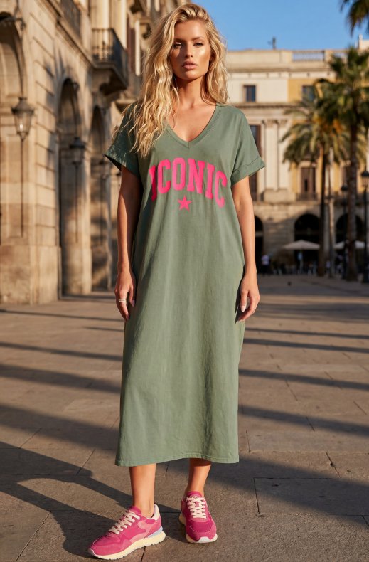 Mixed Brands - Iconic Tshirt dress 6261 - Khaki