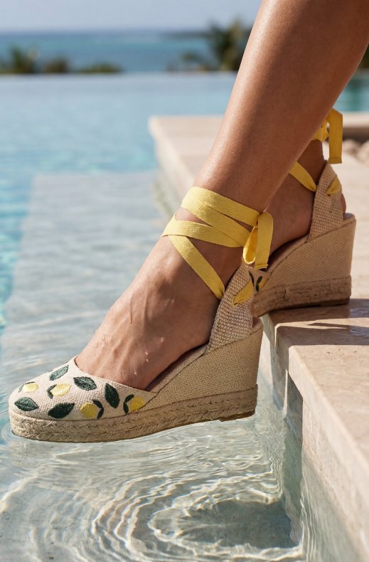 Mixed Brands - Embroidered Espadrille X5-518 - Yellow