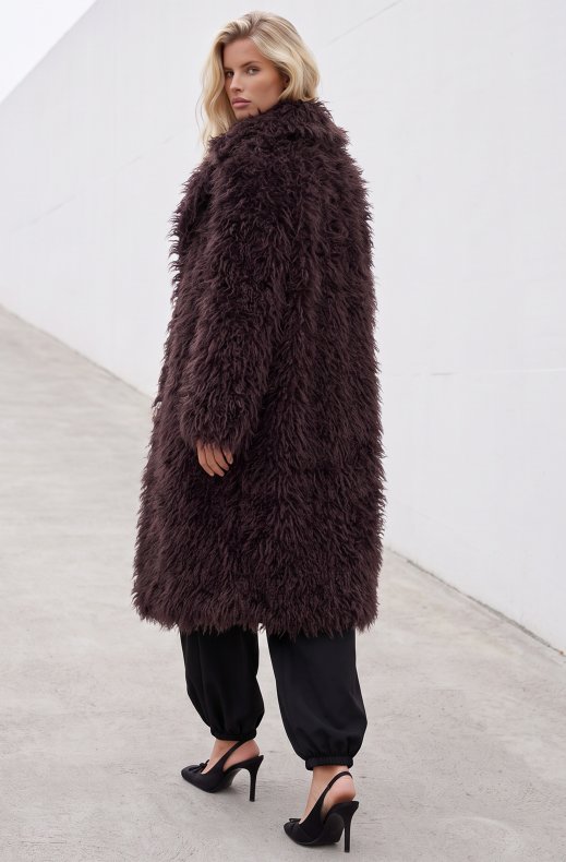 Mixed Brands - Coat Faux Fur 8747 - Choco