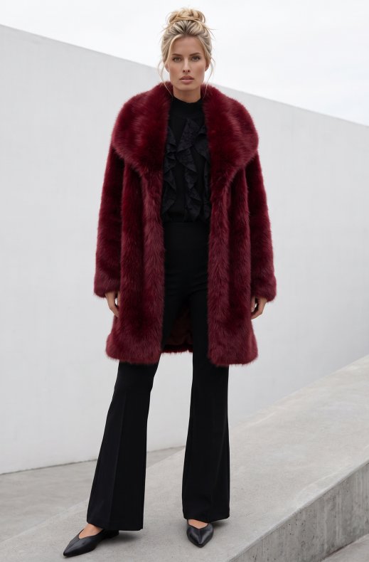 Mixed Brands - Faux Fur jacket 8856 - Red