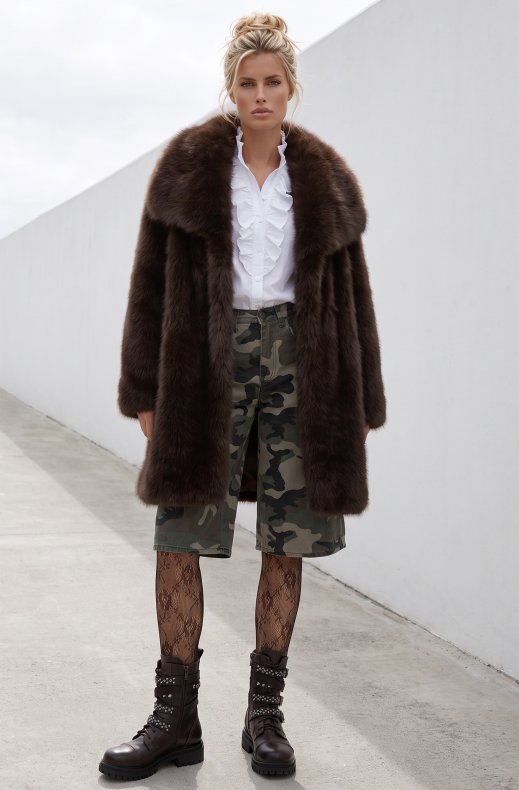 Mixed Brands - Faux Fur jacket 8856 - Choco