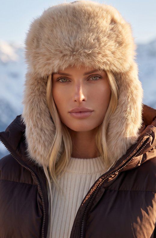 Mixed Brands - Faux Fur Hat MXP-141 - Beige