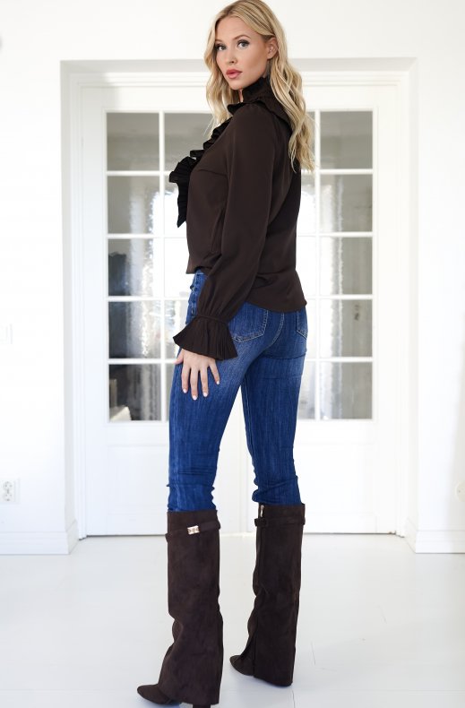 Mixed Brands - Ruffle Blouse 8497-2003 - Brown