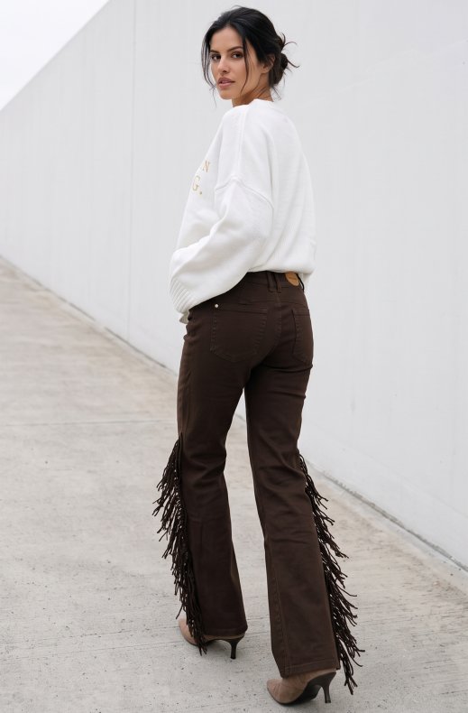 Mixed Brands - Fringe Jeans Z048-1 - Choco