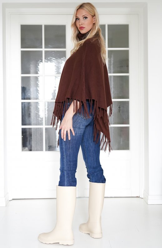 Mixed Brands - Turtleneck Poncho 8213 - Dark Brown
