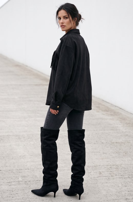 Mixed Brands - Fringe Shirt A040 - Black