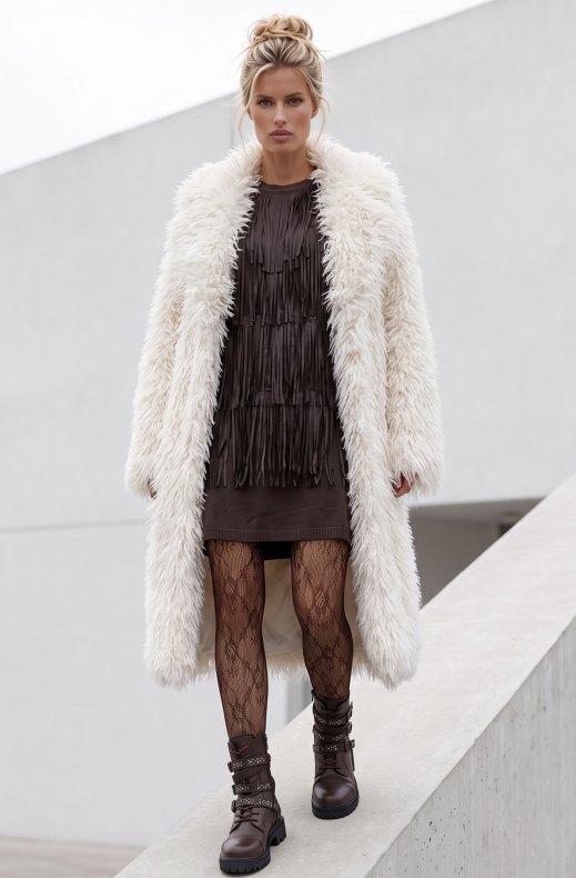 Mixed Brands - Coat Faux Fur 8747 - Ivory