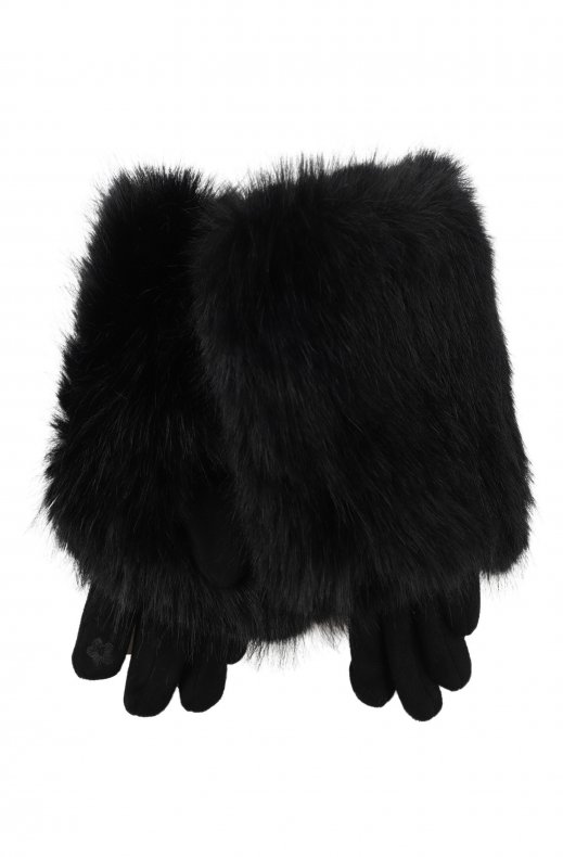 Mixed Brands - Gloves 12050 Faux Fur - Black