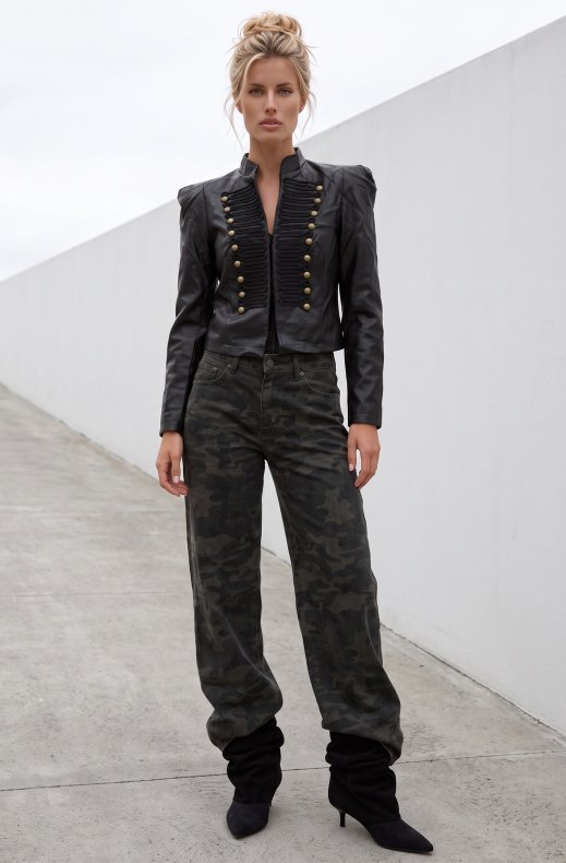 Mixed Brands - Vegan leather Napoleon Jacket 16207 - Black
