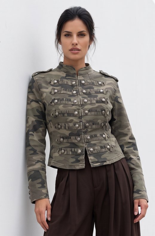 Mixed Brands - Camo Napoleon Jacket YX616 - Khaki