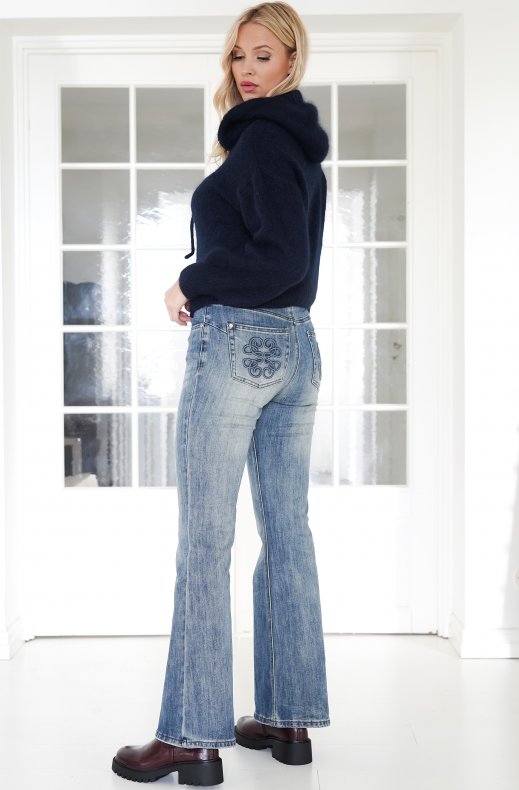 Mixed Brands - Mohair Knitted Hoodie 7631 - Marine