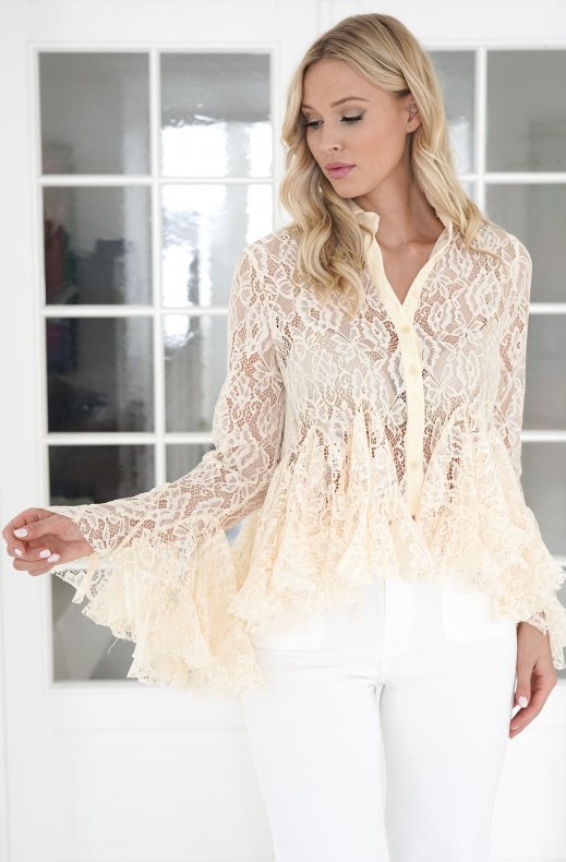 Mixed Brands - Lace Blouse U27606 - Yellow