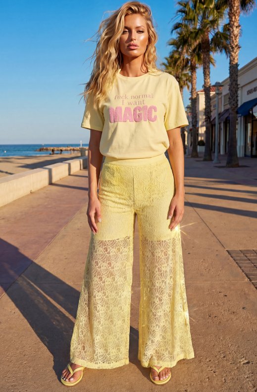 Mixed Brands - Lace pant 2690 - Yellow