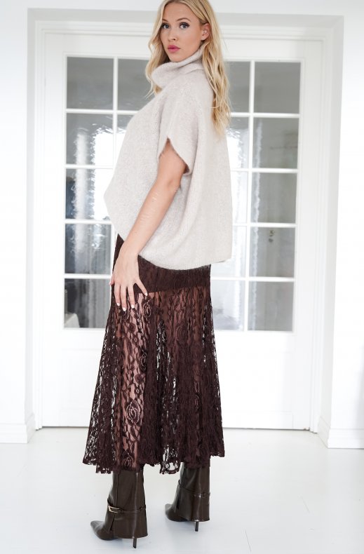 Mixed Brands Womens - Lace Skirt 11619 Brown