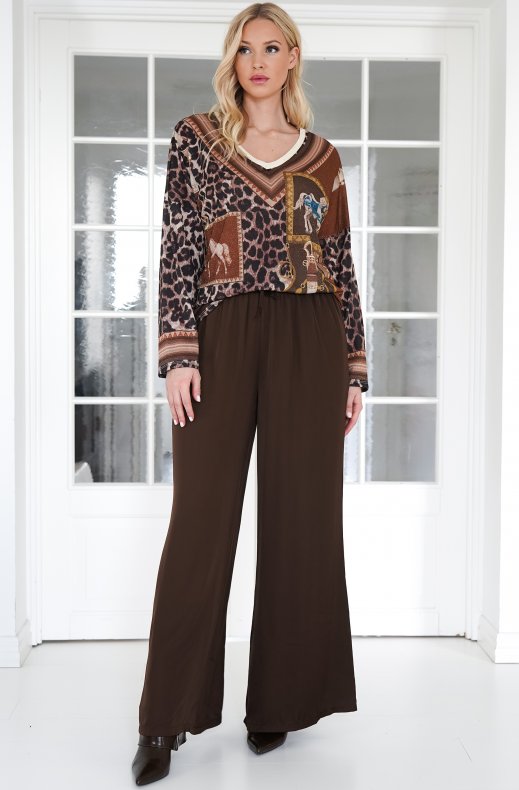 Mixed Brands - Lurex Horse top 2682 - Brown
