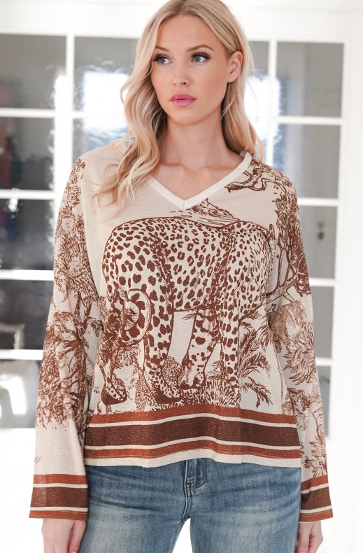 Mixed Brands - Lurex Cheeta top 2682 - Brown 2 Mixed Brands - Lurex Cheeta top 2682 - Brown 2