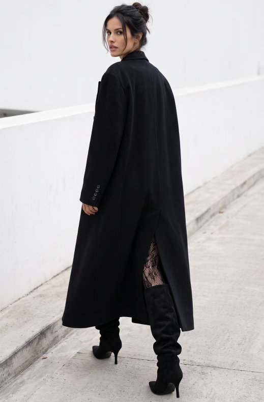 Mixed Brands - Handmade Long Wool Coat M26142 - Black