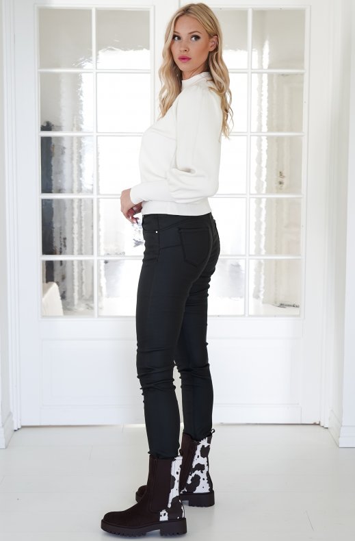 Mixed Brands - Jeans with leopard patch 4013 - Black