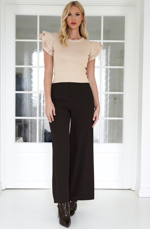 Mixed Brands - Wide leg trousers 56487 - Dark Brown
