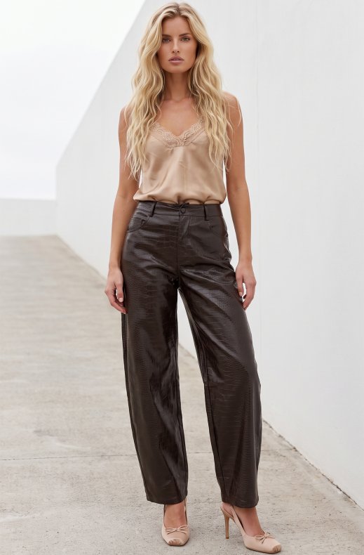 Mixed Brands - Croco pant 8161 - Choco