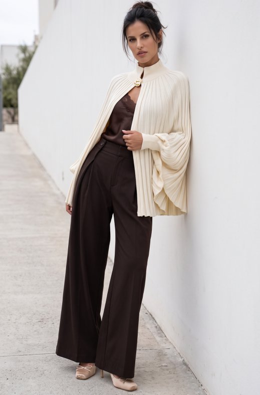 Mixed Brands - Plisse Poncho 06JS41 - Ecru