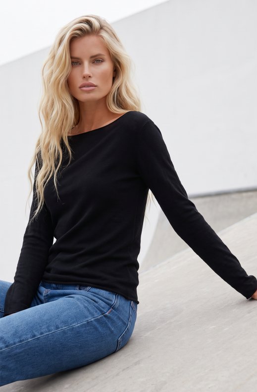 Blond Hour - Ravello Cashmere Top - Black