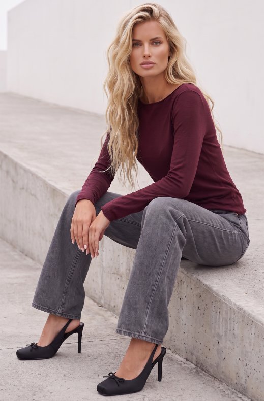 Blond Hour - Ravello Cashmere Top - Bordeaux
