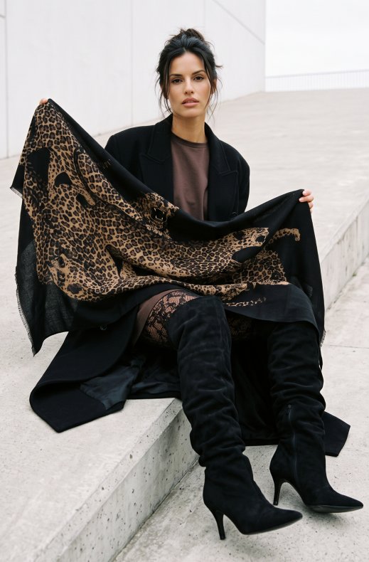Mixed Brands - Cheetah Scarf RE-J204 - Black