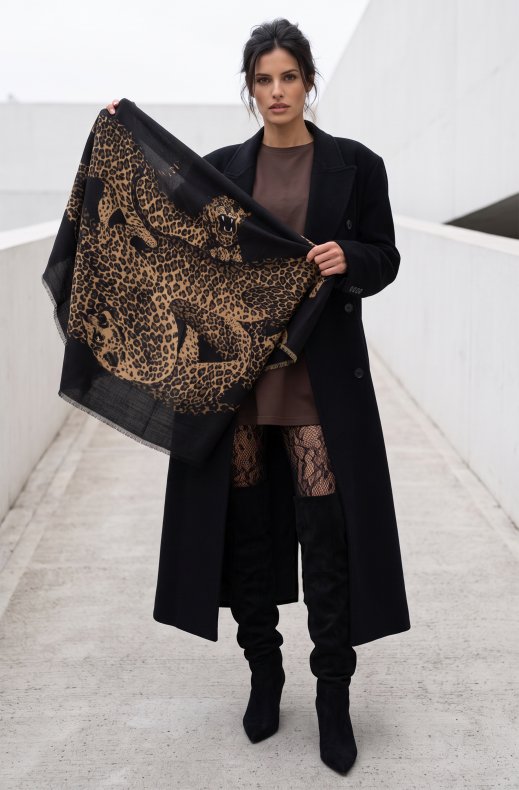 Mixed Brands - Cheetah Scarf RE-J204 - Black
