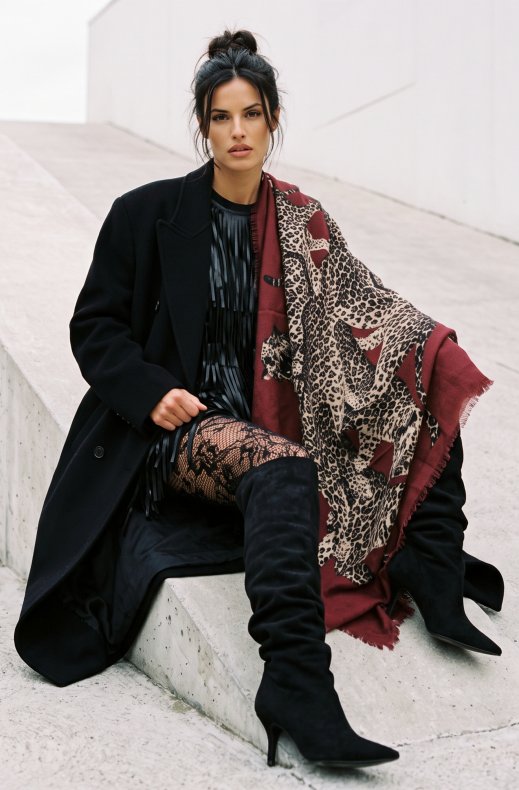 Mixed Brands - Cheetah Scarf RE-J204 - Bordeaux