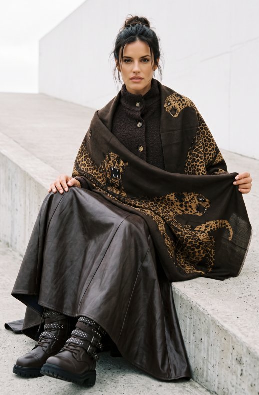 Mixed Brands - Cheetah Scarf RE-J204 - Brown