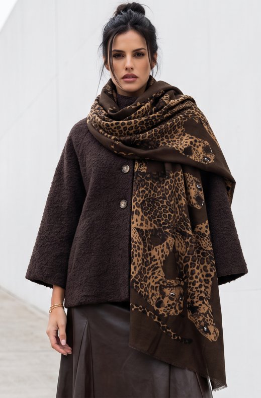 Mixed Brands - Cheetah Scarf RE-J204 - Brown