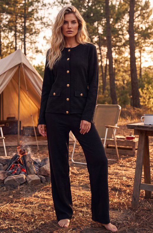 Mixed Brands - Set with Cardigan and Pants QDBW18410 - Black